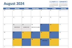 2024-25 Blue & Orange Calendar 